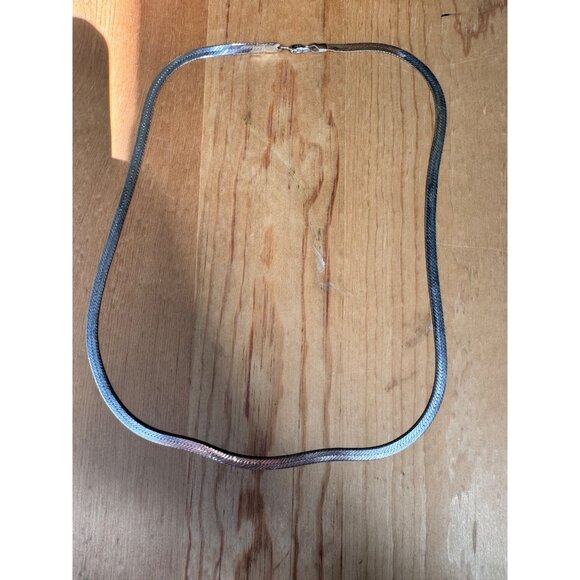 Sterling Silver 925 Herringbone Chain Necklace 23" Elegant & Versatile Design - Picture 1 of 5